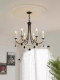 French-Style Vintage Pearl Crystal Chandelier for Living Room, American Designer High-End Artistic Bedroom Lamp, Mid-Century Dining Room Lamp