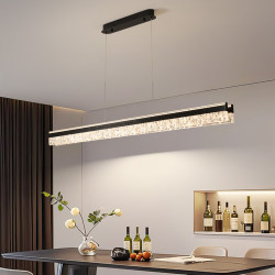 Italian-Style Restaurant Chandelier, Modern Minimalist High-End Designer Linear Strip Light, Light Luxury Dining Table Island Minimalist Lighting Fixture