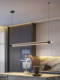 Italian Minimalist Hao Yue Restaurant Chandelier, Modern Minimalist Designer Light Luxury Tea Room Island Table Dining Table Linear Strip Light