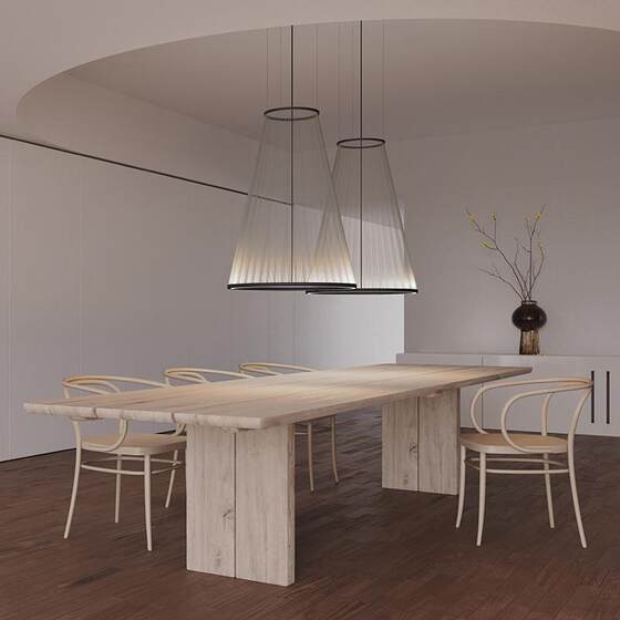 Spanish Vibia Designer Restaurant Chandelier Loft House Empty Living Room Tassel Linear Art Stair Lamp