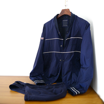 Cattle foreign trade jacket mens embroidered spring new tail fake two pieces baseball collar soft thin coat coat