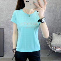 Outdoor Sports Casual Elastic T-Shirt Woman Summer Round Collar Ice Silk Breathable Speed Dry Climbing Short Sleeve Sleeveless Blouse