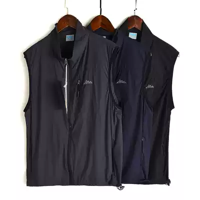 Outdoor vest men's thin zipper pocket stand-up collar breathable quick-drying sunscreen sports mountaineering hiking summer vest waistcoat