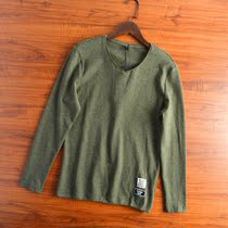 Tail single tail goods spring T-shirt mens new simple youth chicken heart V collar sleeve head long sleeve slim handsome base shirt