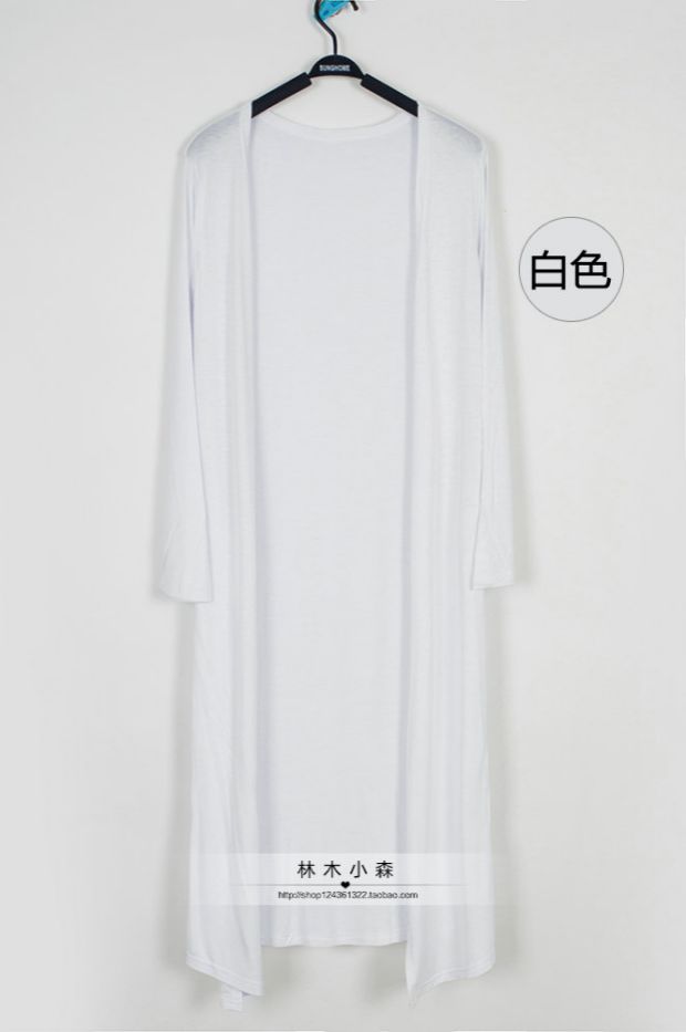 Mùa xuân và mùa hè của phụ nữ kích thước lớn áo khoác mỏng phần dài modal áo choàng cotton cotton dài tay áo chống nắng quần áo điều hòa không khí áo sơ mi thủy triều ao khoac len