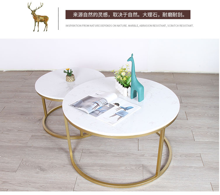 Bắc Âu tròn sắt rèn nhỏ bàn cà phê kết hợp đơn giản phòng khách hiện đại sáng tạo căn hộ duy nhất căn hộ bàn nhỏ - Bàn trà bộ bàn ghế gỗ phòng khách