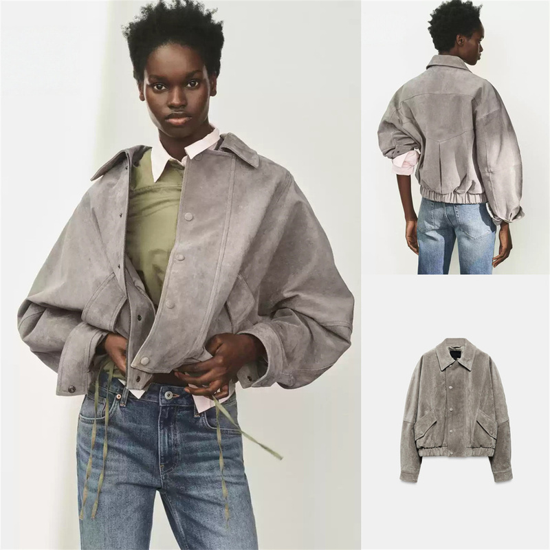 New Suede Leather Jacket for Women, 2026 Autumn New Product, American Casual Style Top 5761881 New Suede Leather Jacket for Women, 2026 Autumn New Product, American Casual Style Top 5761881