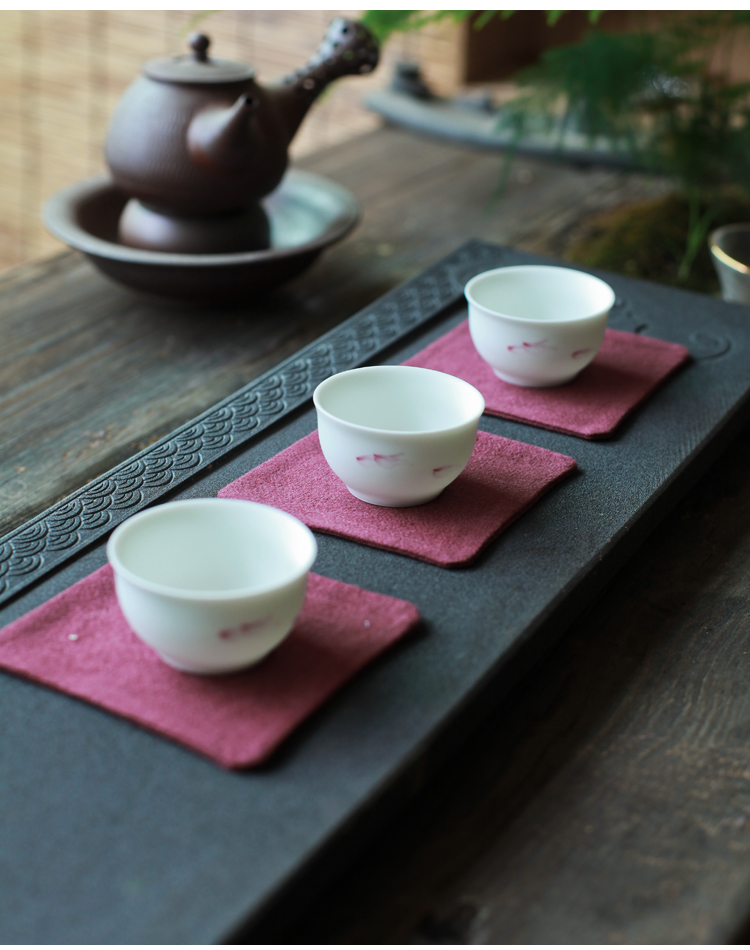 Không-Van-Nhật Bản nghệ thuật retro dày bông chần trà coaster cách nhiệt pad thấm Kung Fu trà bộ ấm trà mat