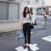 Quần nữ sinh viên lỏng lẻo Hàn Quốc ulzzang hoang dã thẳng chín quần nhỏ chân phù hợp với quần dài quần âu Khởi động cắt