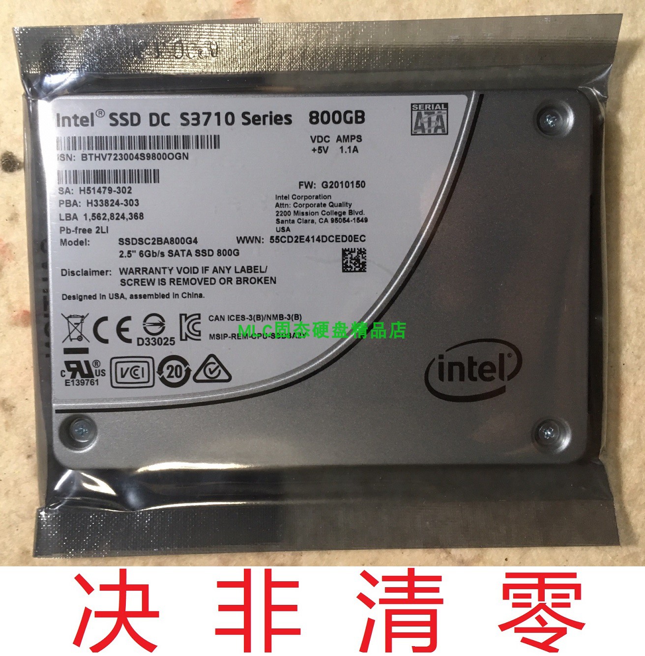 Intel IntelS3700 S3710 800G 400g 1 2T Solid State Drive MLC Super SLC SSD