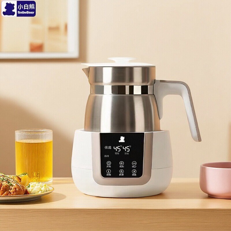 Little White Bear Intelligent Constant Temperature Milk Adjuster Baby Milk Bubbler Constant Temperature Hot Water Kettle Milk Warmer All Stainless Steel 0 Glue