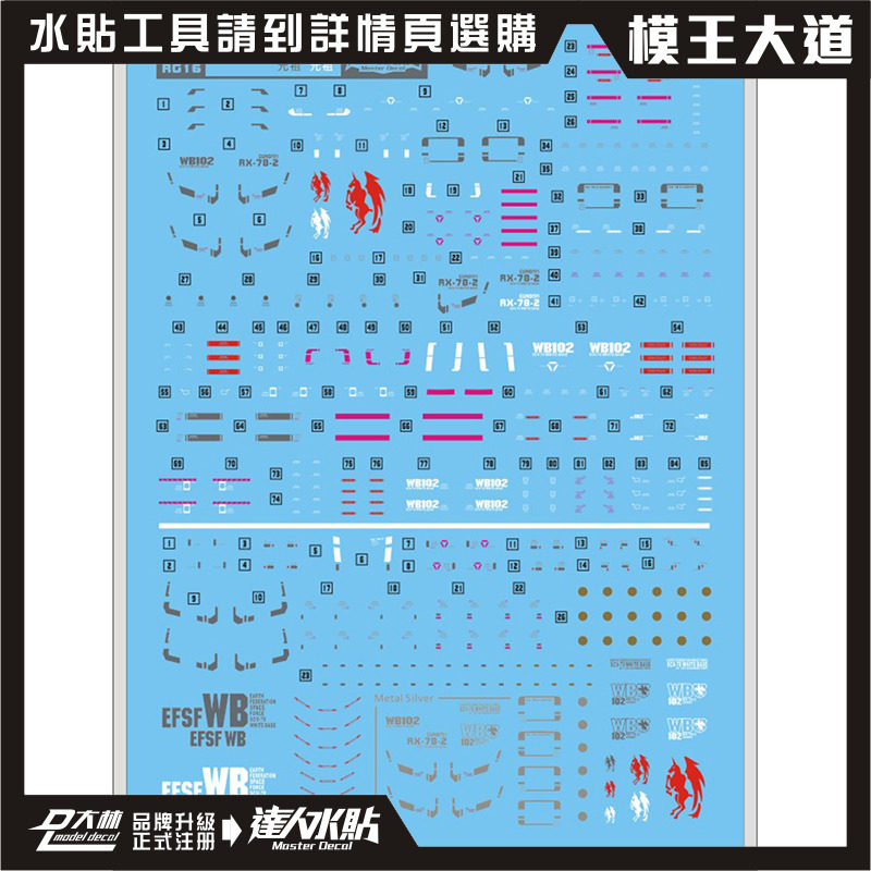 Dalin water sticker RG EG HG 1 144 RX-78 Yuanzu surpasses the global universal water sticker RG16