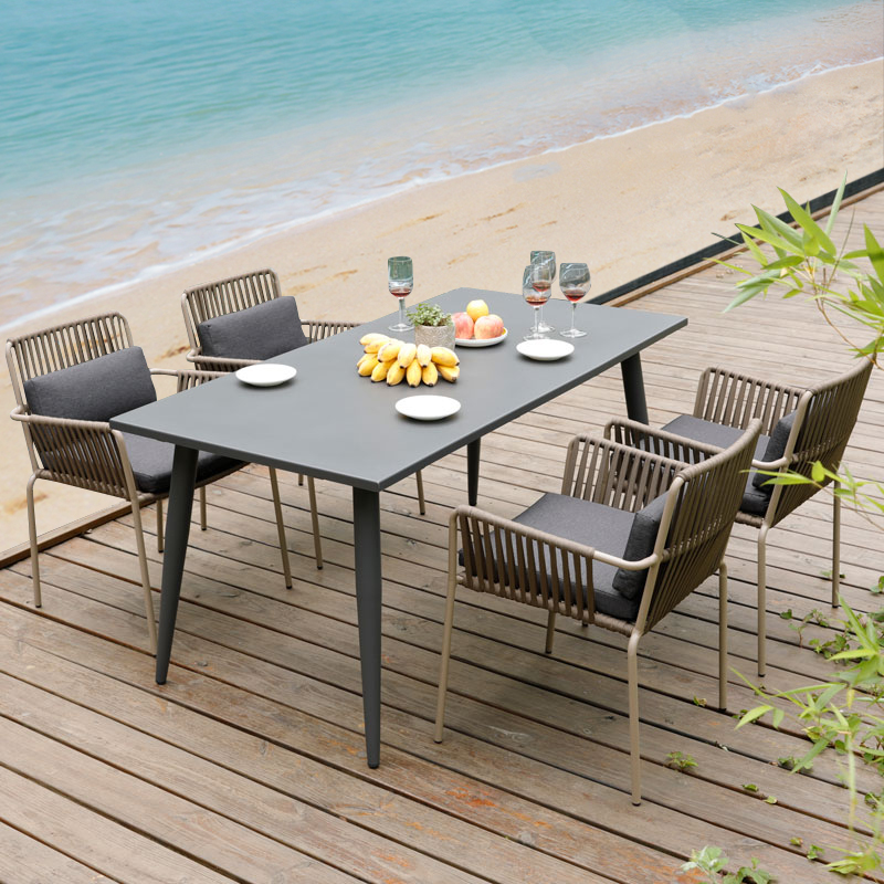 Outdoor Table And Chairs Patio Terrace Dining Room Terrace Restaurant Rattan Waterproof Hotel Restaurant Terrace Outside Swing Balcony Casual Garden Vines Chair-Taobao