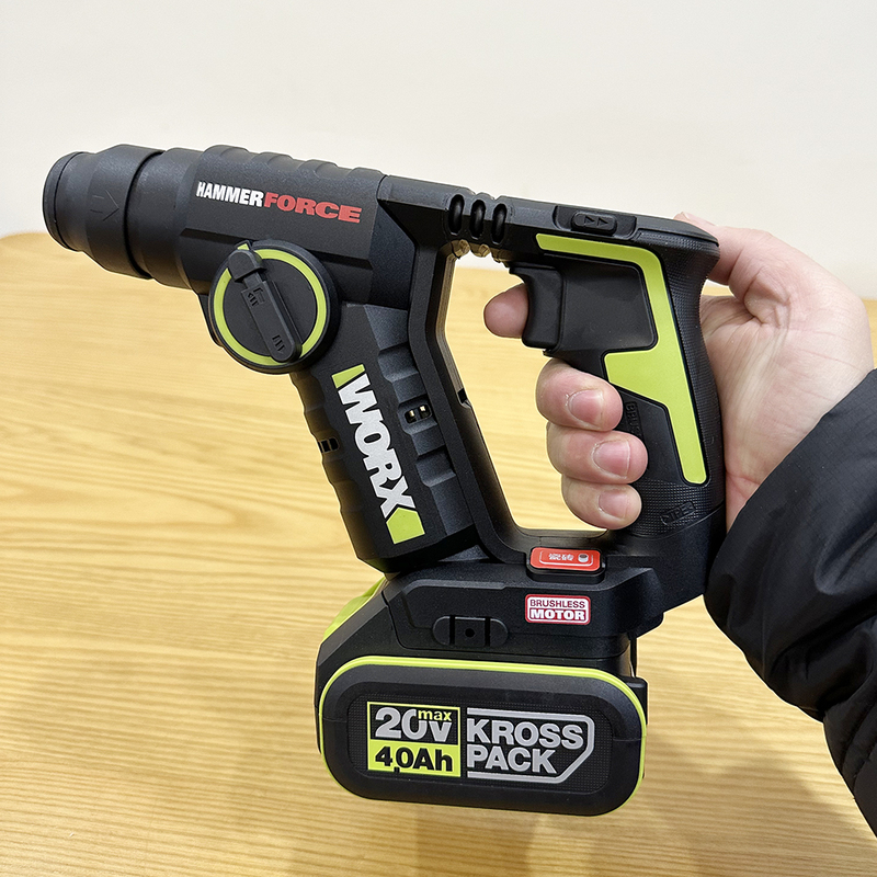 Wicks Wu380S Electric Hammer Impact Drill, Industrial-Grade Lithium Battery, Portable, Wireless, Rechargeable, Lightweight, for Drilling Walls and Concrete