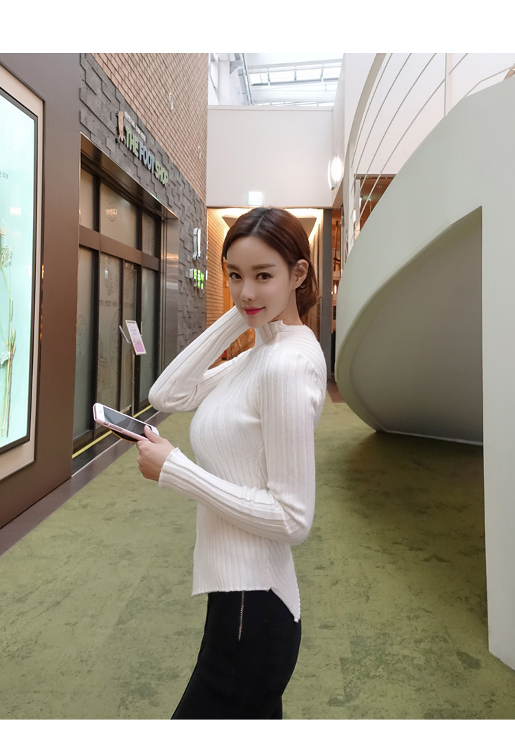 Áo khoác nữ mùa đông phiên bản Hàn Quốc của áo sơ mi Slim đa năng Áo len ngắn không thường xuyên của áo len thắt eo bó sát - Áo len áo kiểu nữ đẹp