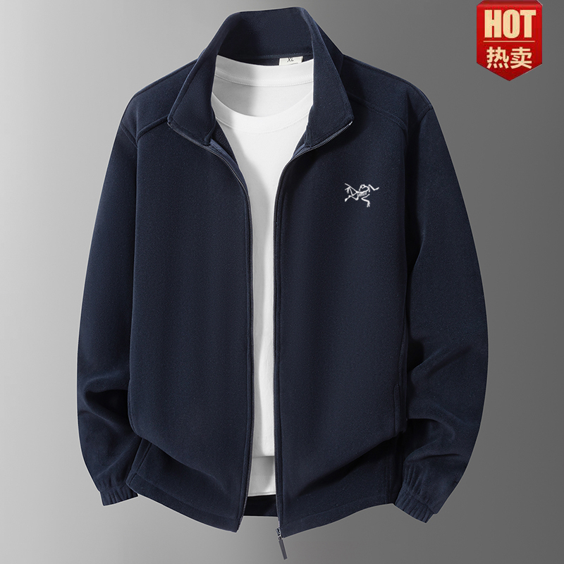Outlet Clearance Men's Autumn and Winter New Embroidered Fleece Cardigan Jacket Versatile Casual Thickened Warm Sweatshirt Outlet Clearance Men's Autumn and Winter New Embroidered Fleece Cardigan Jacket Versatile Casual Thickened Warm Sweatshirt