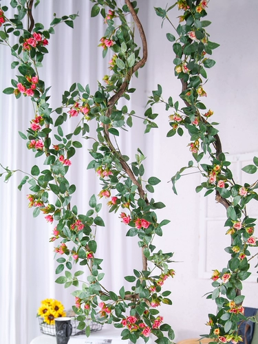 Имитация розовой лозы, искусственный цветок из ротанга, воздуховод для кондиционирования воздуха в гостиной, внутренняя отделка потолка, блокирующая пластиковая лоза