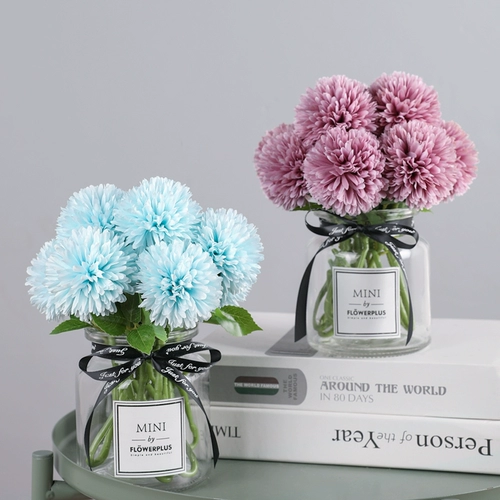 Симуляция вышивка цветы розовая букет гостиная столовая столовая столик цветочные бутылки декоративные высушенные цветочные фальшивые цветочные композиции, домашняя мебель