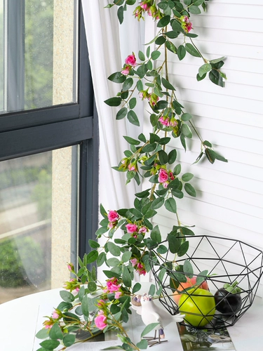 Имитация розовой лозы, искусственный цветок из ротанга, воздуховод для кондиционирования воздуха в гостиной, внутренняя отделка потолка, блокирующая пластиковая лоза