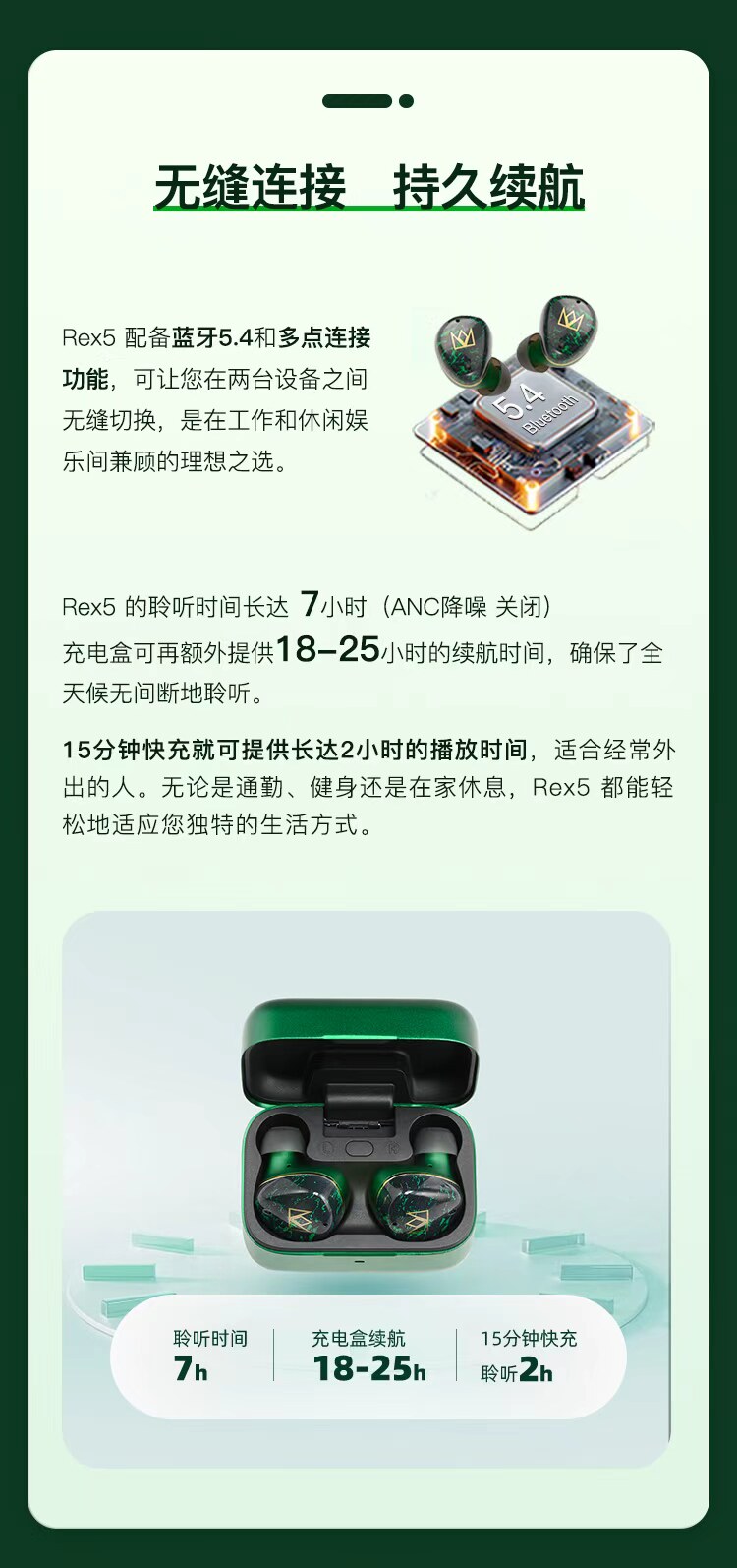 Noble/诺岱FoKus Rex5圈铁平板主动降噪真无线蓝牙入耳式耳机TWS