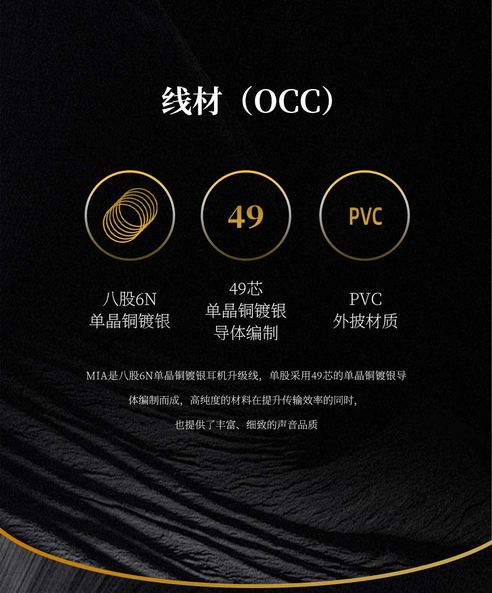 KINERA/王者时代 MIA 双端可换6N单晶铜镀银耳机升级线插图1