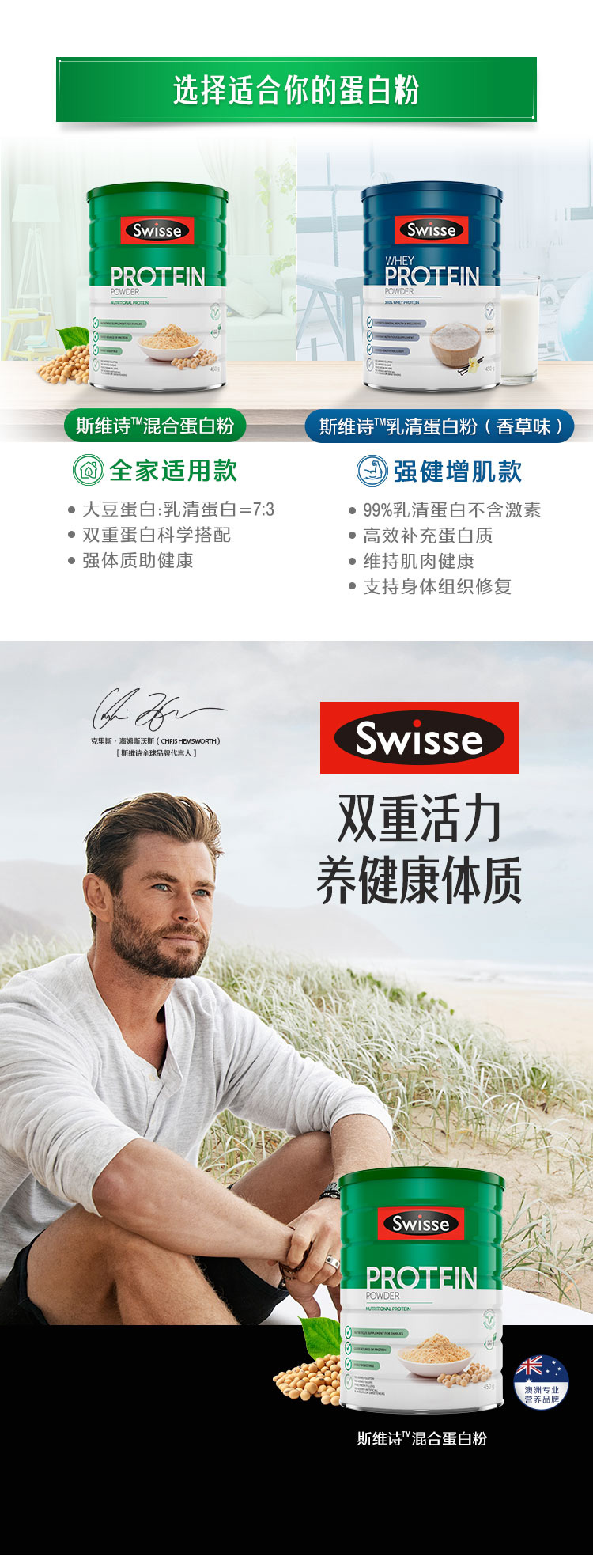 Swisse斯维诗蛋白质粉450g