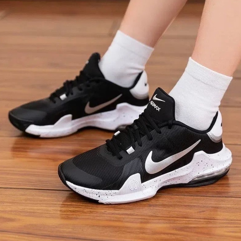 Nike Air Max Impact 4 Men's Black and White Comfortable Cushioning Low-Top Basketball Shoes Dm1124-011
