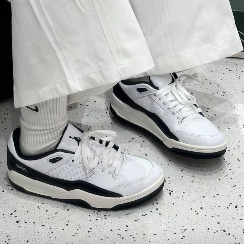 Jordan Flight Court Men's Black and White Fashionable and Comfortable Low-Top Retro Basketball Shoes Hf3255-112 Jordan Flight Court Men's Black and White Fashionable and Comfortable Low-Top Retro Basketball Shoes Hf3255-112