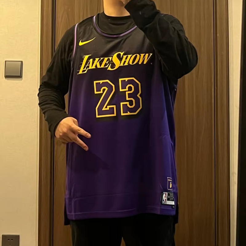 Nike Dri-Fit Men's Purple James No. 23 Lakers Sw Jersey Basketball Vest Fq4346-504
