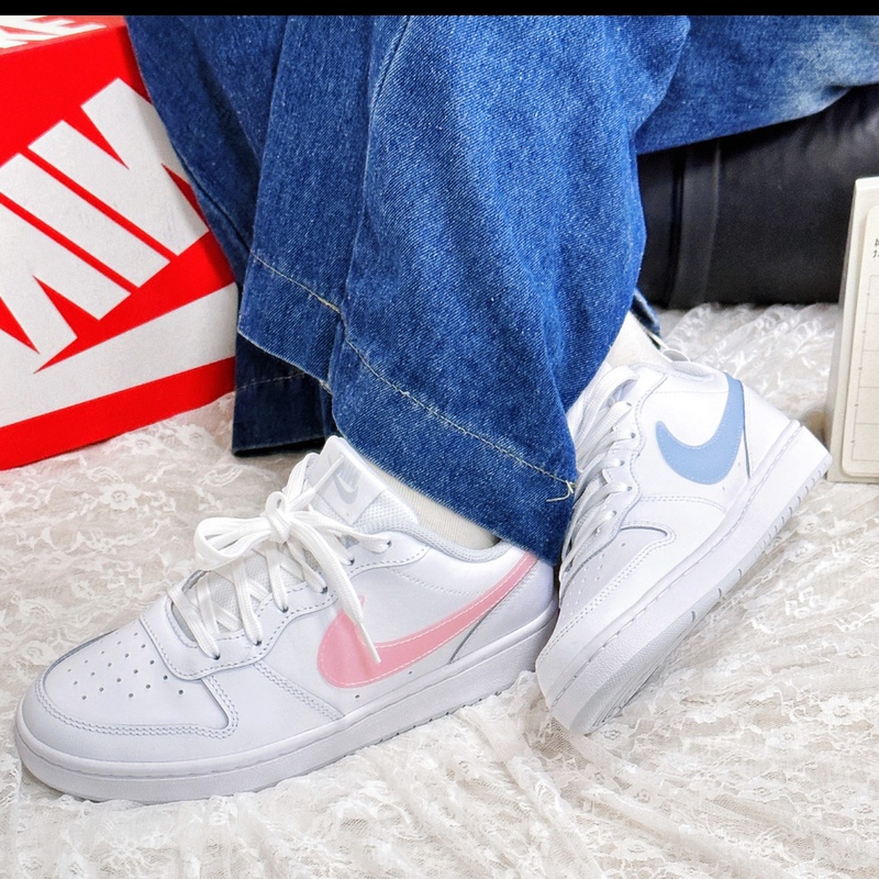 Nike Court Borough 2 Kids' White, Blue, and Pink Casual Comfortable Low-Top Sneakers Dd3023-100