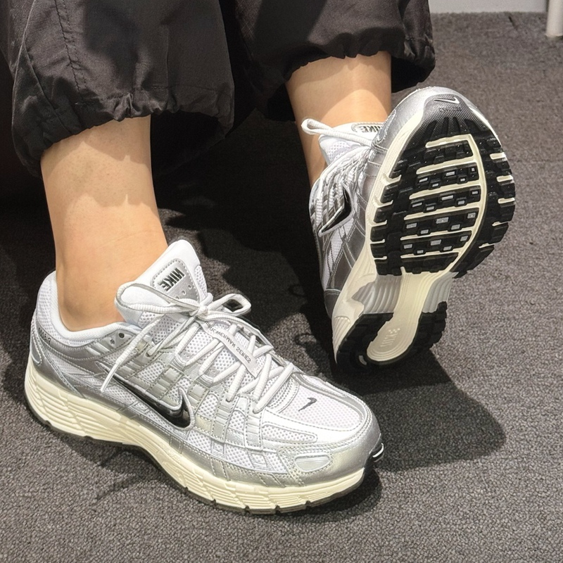 Nike P-6000 Unisex Silver Comfortable, Breathable, Lightweight Low-Top Casual Running Shoes Cd6404-105