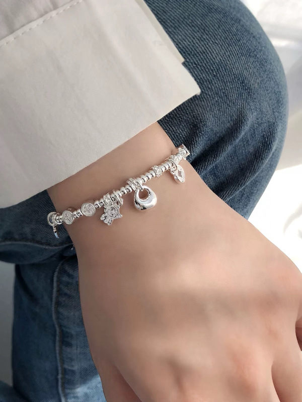 999 Silver Bracelet for Women, Niche Design, High-End Light Luxury, Exquisite Bracelet, Vintage Zen Style Jewelry, about 12 Grams