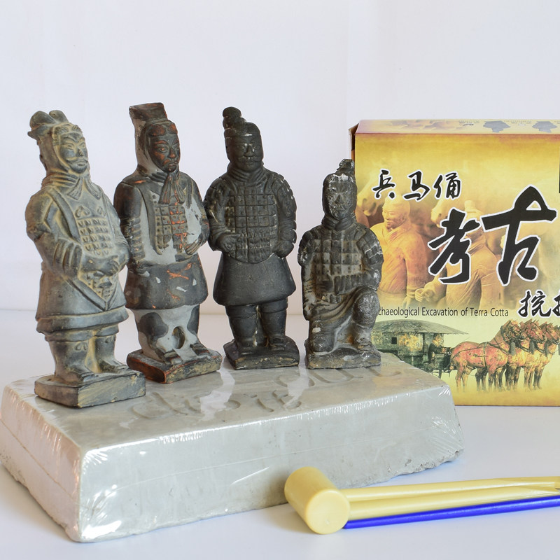 Terracotta Warriors and Horses Blind Box Archaeological Excavation Toys General Qin Shihuang Warriors Children's Educational Handmade Museum Blind Box