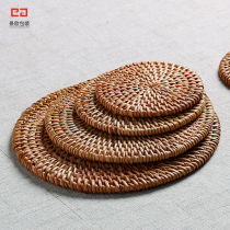 Rattan coaster insulation mat Japanese tea tray tea cup coaster handmade coaster simple dry foam mat pot cushion
