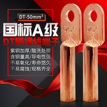 Copper nose DT - 50mm2 square oil blocking copper wire terminal brass wire brass grade A - thicker