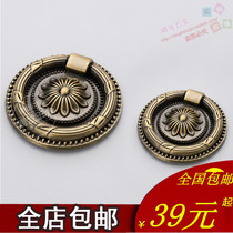 Carved Figurine Imitation Ancient Handle Green Ancient Bronze Red Ancient Bronze Handle Circle Handle Upscale Eu Style Single Hole Handle