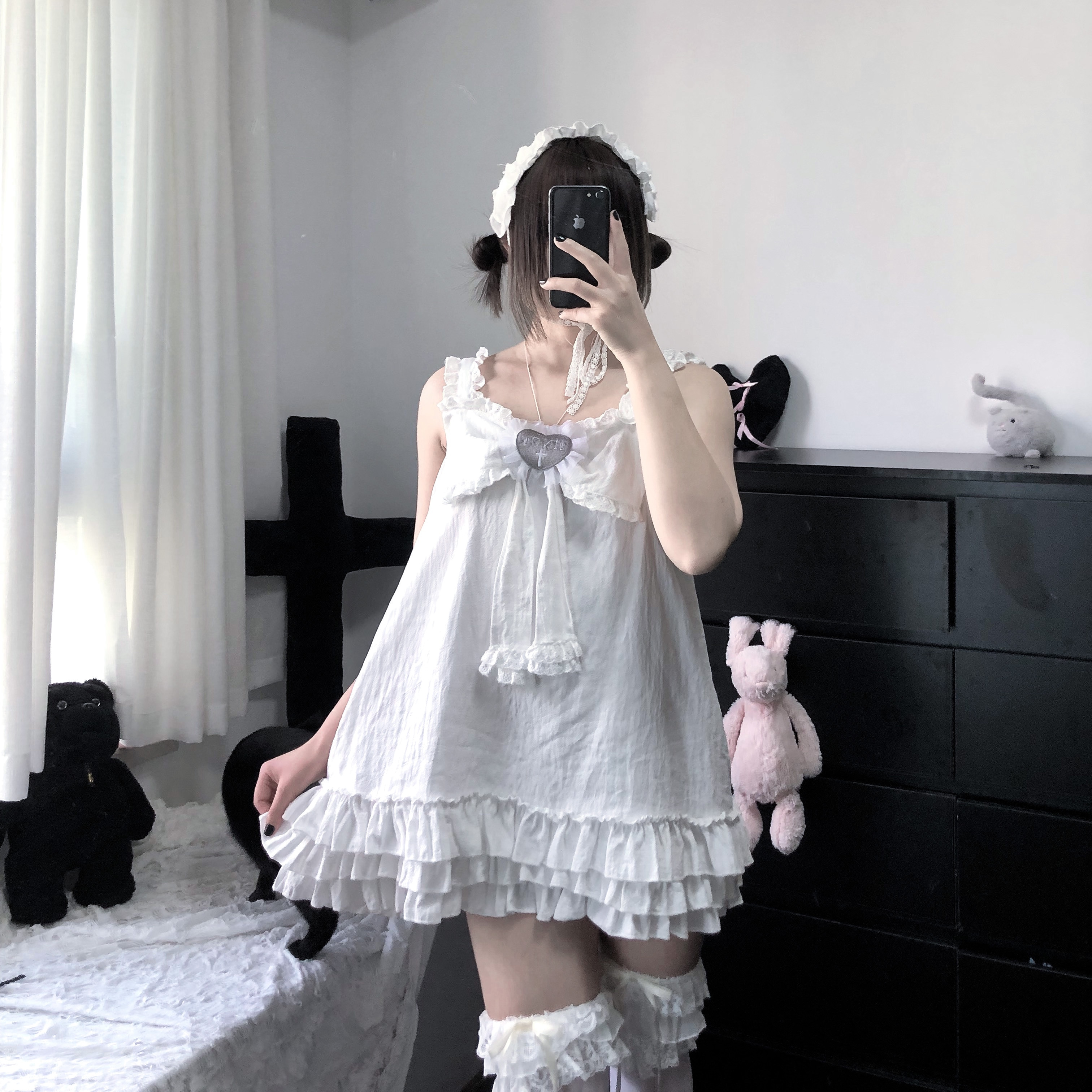 - cross heart - that 's monkey business Radio wave Original design doll sense Gu Zao Little skirt Cake skirt Dress