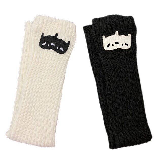 -Cat head-pile of socks-Huhao electric wave original design warm subculture cute slimming leg cover socks ງາມ