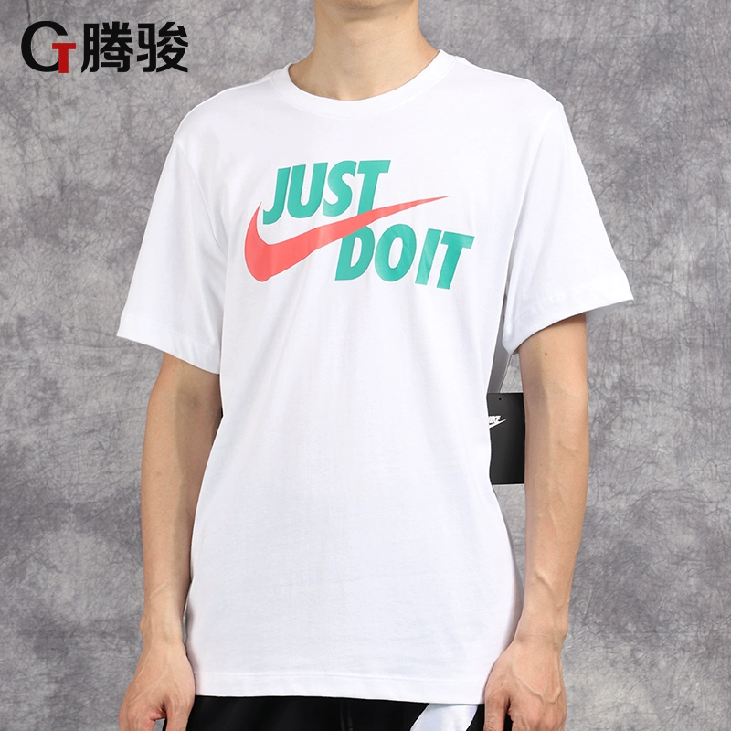 Tengjun Sports  JUST DO IT Big LOGO Thể thao thoáng khí cho nam Áo thun ngắn tay AR5007-103 - Áo phông thể thao