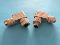 M12 connector full metal belt shielding 90 degrees elbow 4P5 core 8 core 12 pinhole air plug contact pin jack