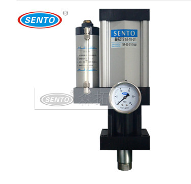 直压式气动增力缸 全程增压行程走高出力气动液压缸 大出力少故障 森拓液压机,森拓气液增压缸,增压缸厂家,增压阀,增压器