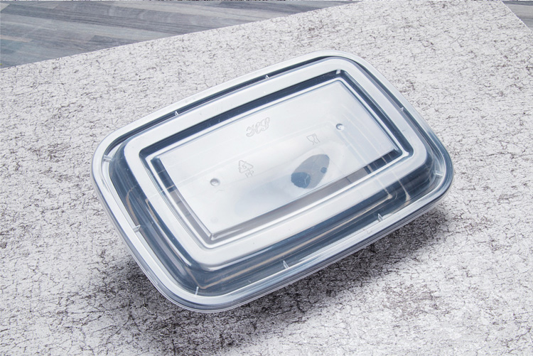 Hộp ăn trưa dùng một lần 1000ml đen dày hình chữ nhật takeaway gói hộp ăn trưa hộp thức ăn nhanh có nắp - Hộp cơm điện sưởi ấm hộp hâm nóng thức ăn