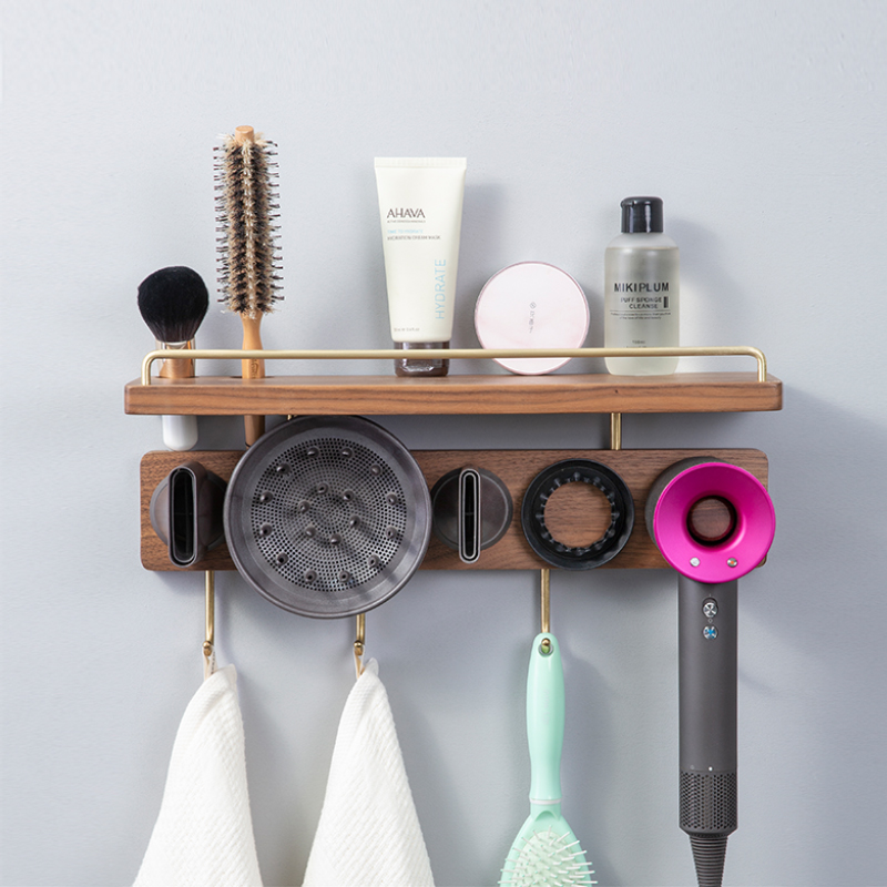 Suitable for Dyson Dyson hair dryer rack solid wood HD08 new bracket rack free punch storage layer shelf