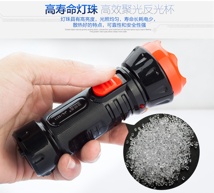 Ánh sáng mạnh mẽ có thể sạc lại mini nhựa hộ gia đình đèn pin công suất cao ngoài trời chiếu sáng con lắc nhà máy bán hàng trực tiếp đèn đội đầu công suất lớn