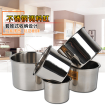 Deepened and thickened stainless steel bowl bowl egg bowl Large soup basin and basin seasoning basin Flavor cup washing basin