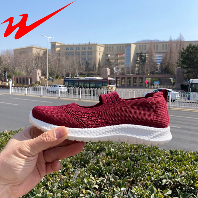 China Double Star Physical Store Genuine Summer Single Mesh Breathable Mom Shoes with Soft Soles for Middle-Aged and Elderly People, Non-Slip Cloth Shoes