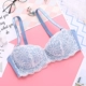 Mùa hè áo ngực nữ đồ lót đặt ngực nhỏ tập hợp dày cô gái áo ngực ren gợi cảm 1/2 nửa cốc trắng