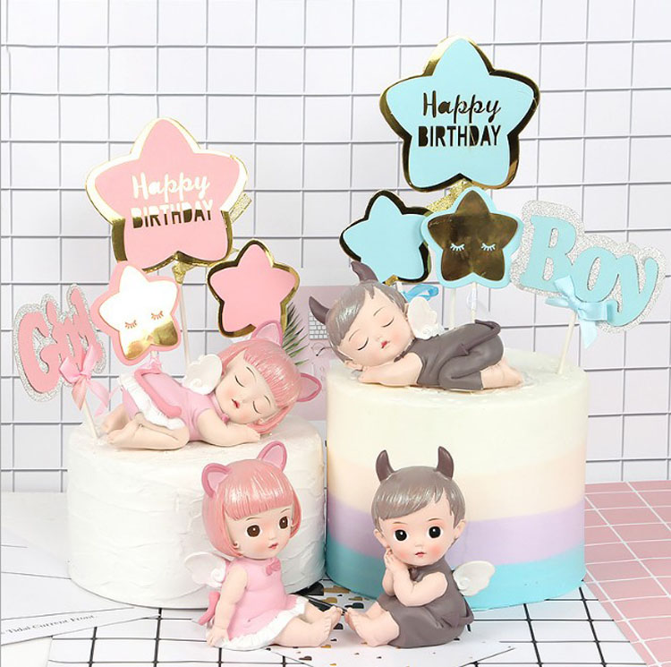 Birthday Cake Decoration Pendulum piece Baked Bacon Packaging Cartoon Birthday Dream Angel Love Sakeller Little Prince Deer-Taobao