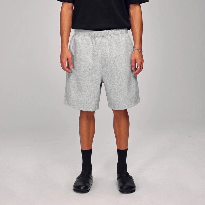 Blank Map 380g Air Layer Silhouette Comfortable High-End Sports Shorts Loose Casual Sweatpants Five-Point Shorts for Men Blank Map 380g Air Layer Silhouette Comfortable High-End Sports Shorts Loose Casual Sweatpants Five-Point Shorts for Men