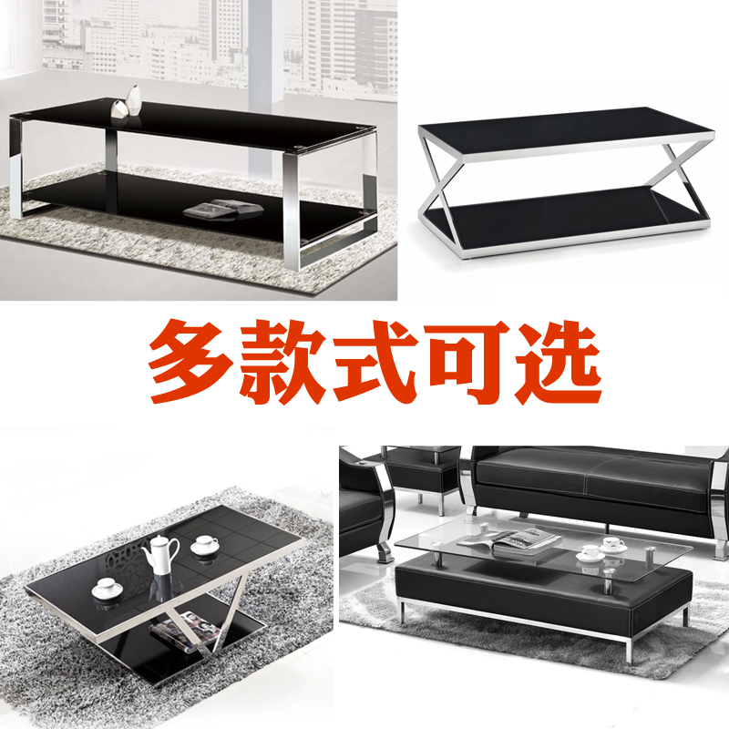Minimalist modern guest area tempered glass large tea table small tea table office sofa composition assorted long tea table square tea table